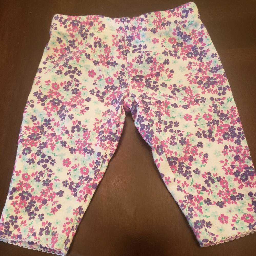 Carter's Pink and Purple Floral Leggings Size NB